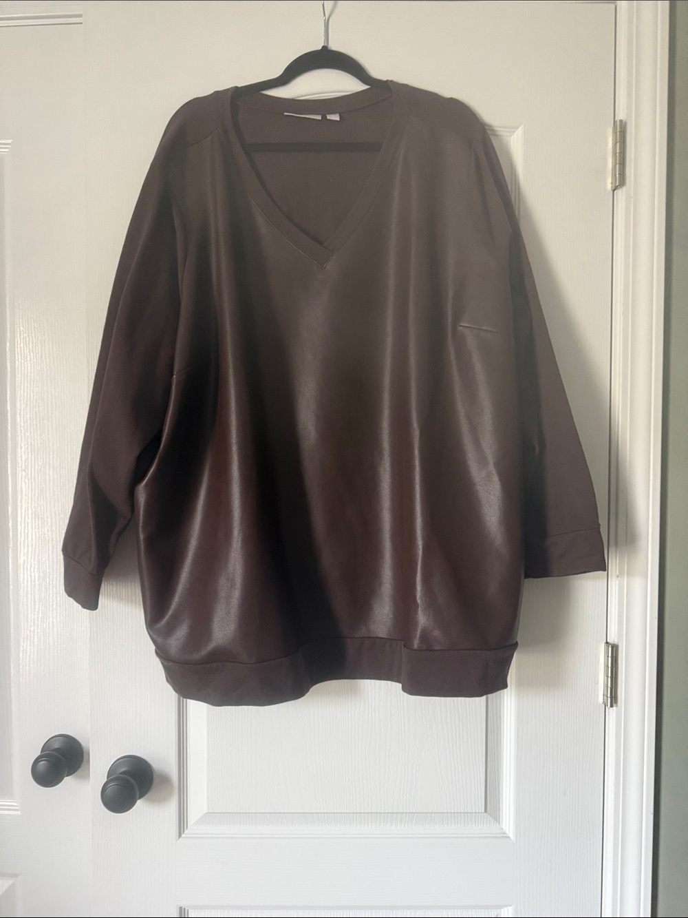 Belle by Kim Gravel V-Neck Sweater and Pants Set - Dark Brown Size 4X